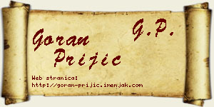 Goran Prijić vizit kartica